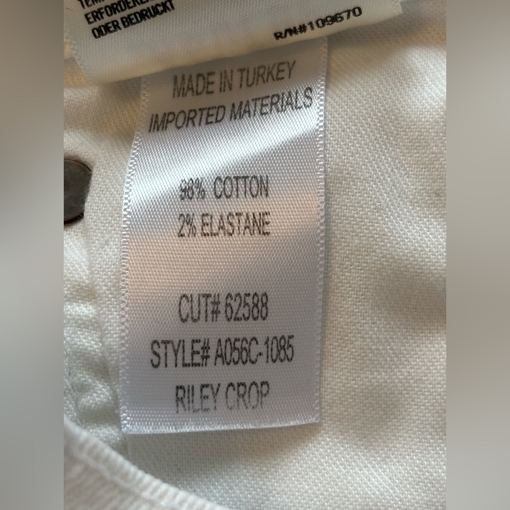 AGOLDE RILEY High Rise Straight White Crop Jean 24  Button Fly Contemporary - Picture 7 of 14
